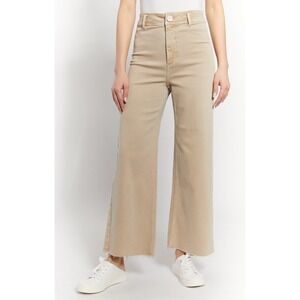 OAT New York Jeans Wide Leg Crop Womens 4/27 Olive Green High Rise Stretch Pants